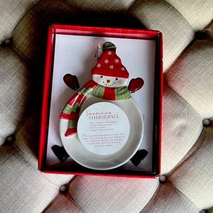 Snowman Cheeseball Tray